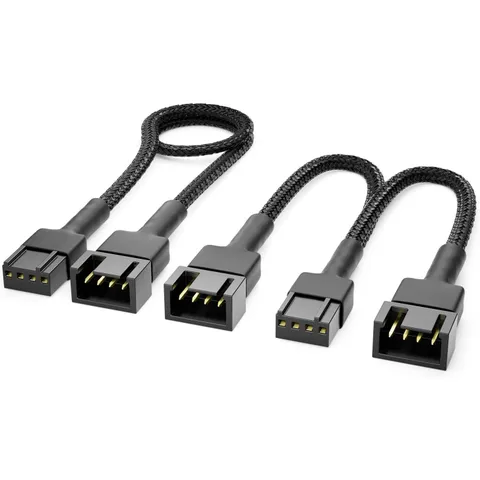ADAPTER PWM FAN 4-PINS NAAR 2X 4-PINS + VERLENGKABEL