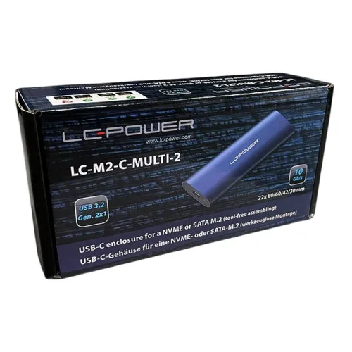 BEHUIZING LC-POWER USB-C VOOR NVME/SATA M.2