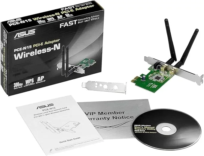 NETWERKKAART ASUS PCE-N15 PCI-E WIFI-N 300MBPS