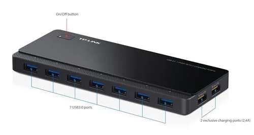 USB 3.0-HUB TP-LINK 7 USB 3.0-POORTEN + 2 USB 3.0-POORTEN UH720