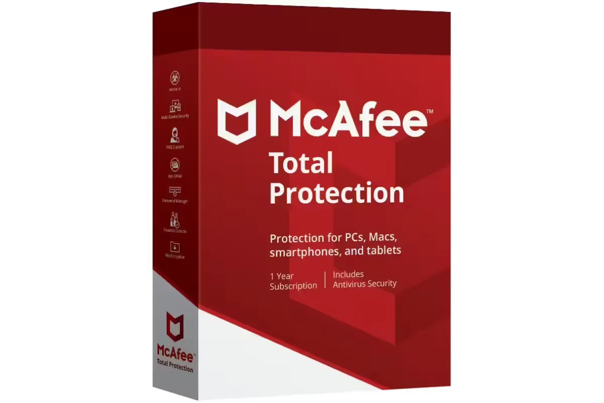 MCAFEE TOTAL SECURITY PROTECTION 1PC / 1 JAAR