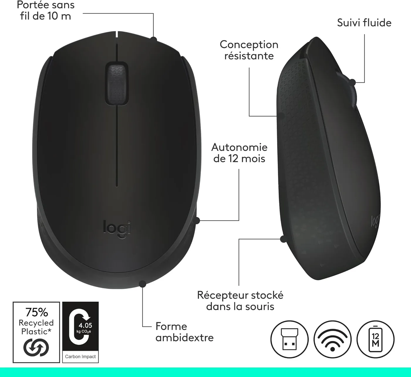 MUIS LOGITECH M171 (BLACK) DRAADLOOS — beeld 2