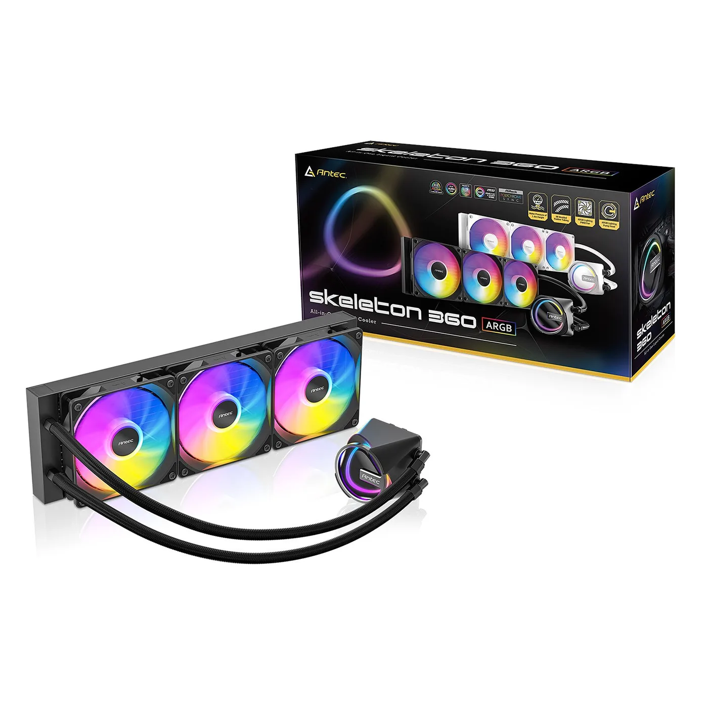 WATERKOELING ANTEC SKELETON 360 ARGB (BLACK)