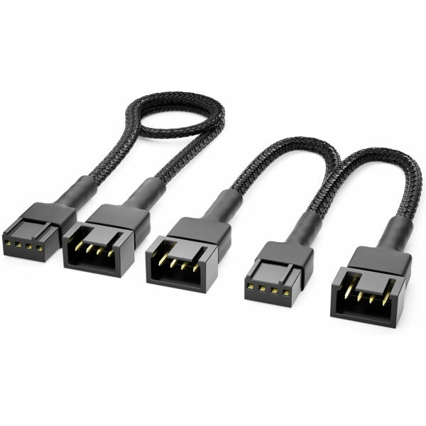 ADAPTATEUR PWM FAN 4 BROCHES VERS 2X 4 BROCHES + RALLONGE