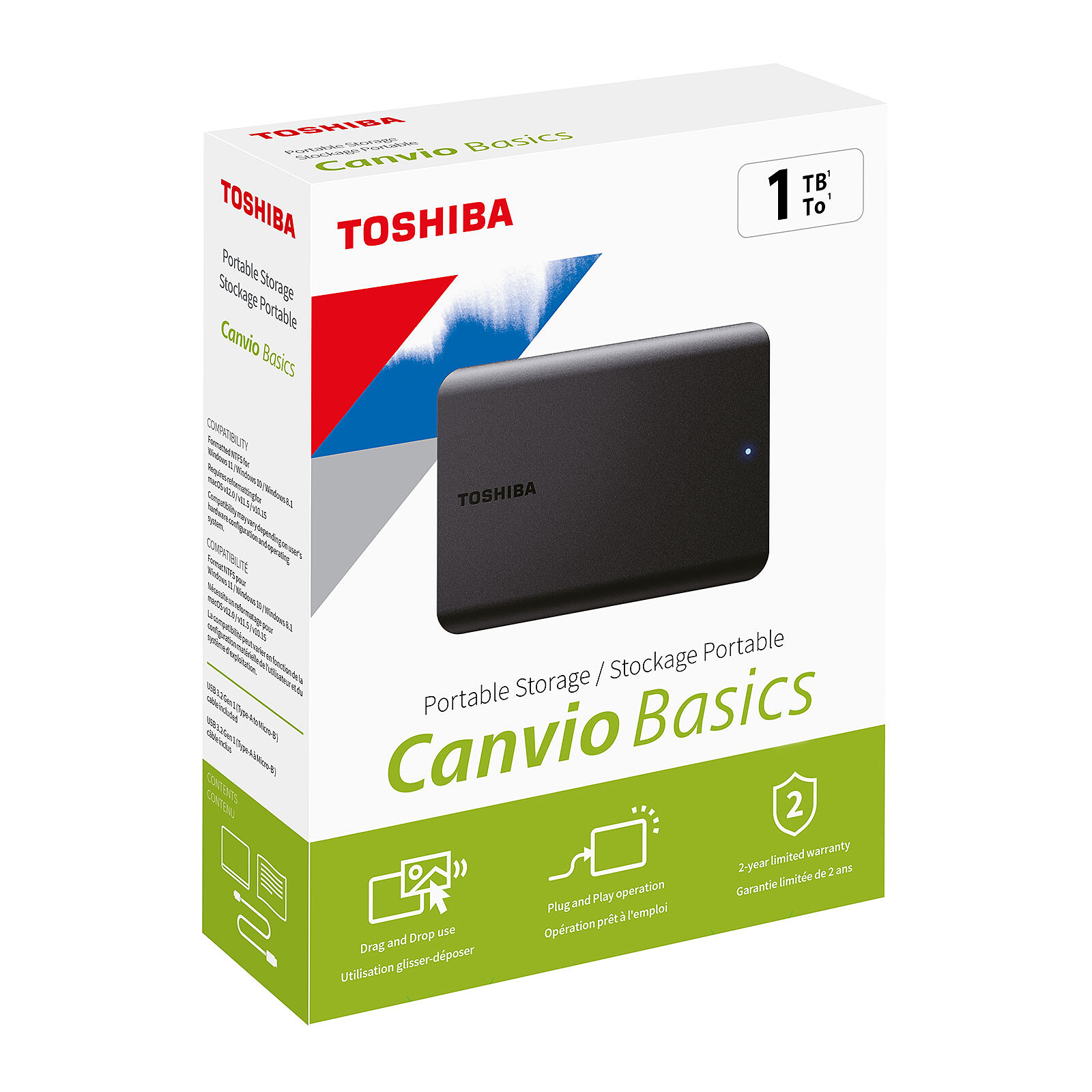 DISQUE DUR EXTERNE 2,5″ 1TB TOSHIBA