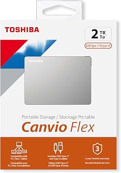 DISQUE DUR EXTERNE 2,5″ 2TB TOSHIBA CANVIO FLEX